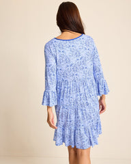 Jersey 3/4-Sleeve Short Sleep Dress