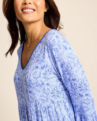 Jersey 3/4-Sleeve Short Sleep Dress