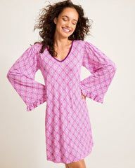Jersey Long-Sleeve Short Sleep Dress