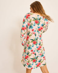 Knit Long-Sleeve Short Sleep Dress