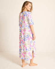 Jersey Short-Sleeve Maxi Sleep Caftan
