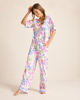 Jersey V-Neck Top & Pants Pajama Set