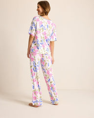 Jersey V-Neck Top & Pants Pajama Set