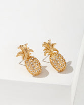 Tropical Blooms Pineapple Stud Earrings
