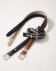 Leather Mesh Cushion Performance Belt