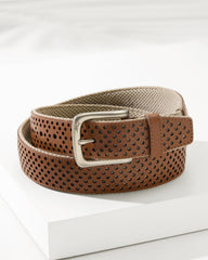 Leather Mesh Cushion Performance Belt