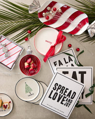 Beaded Peppermint Napkin Box Set