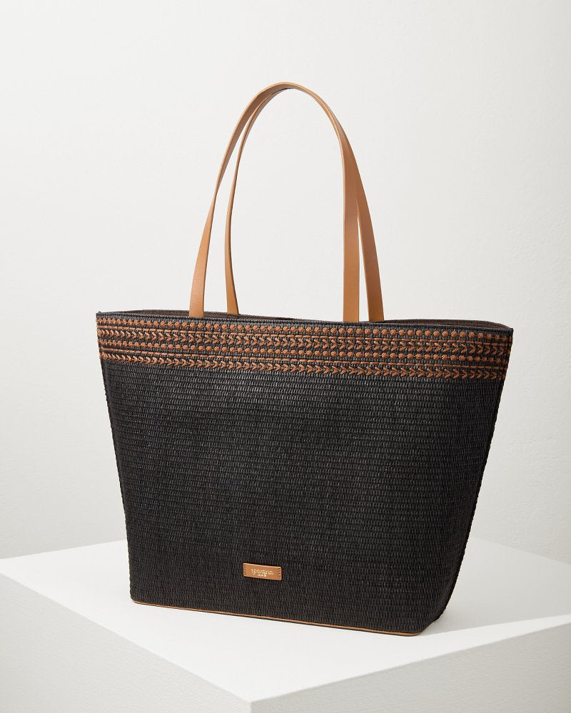 Raffia Palms Beach Tote