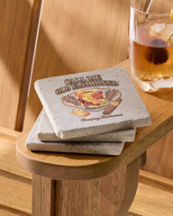 Call Me Old Fashioned Travertine Coaster Set