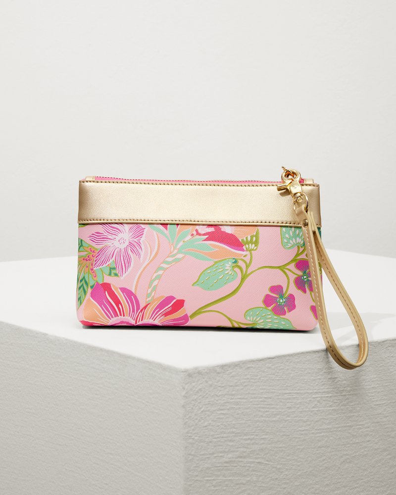 Flamingo Pineapple Tassel Wristlet