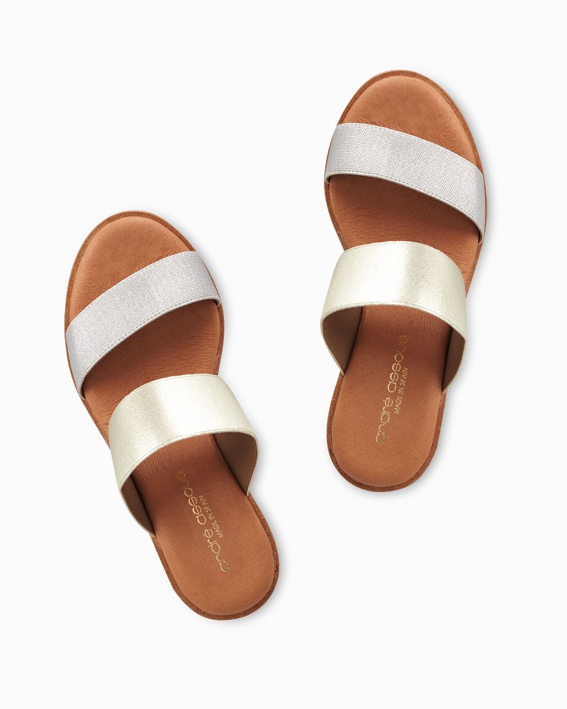 André Assous Gwenn Elastic Wedge Sandals