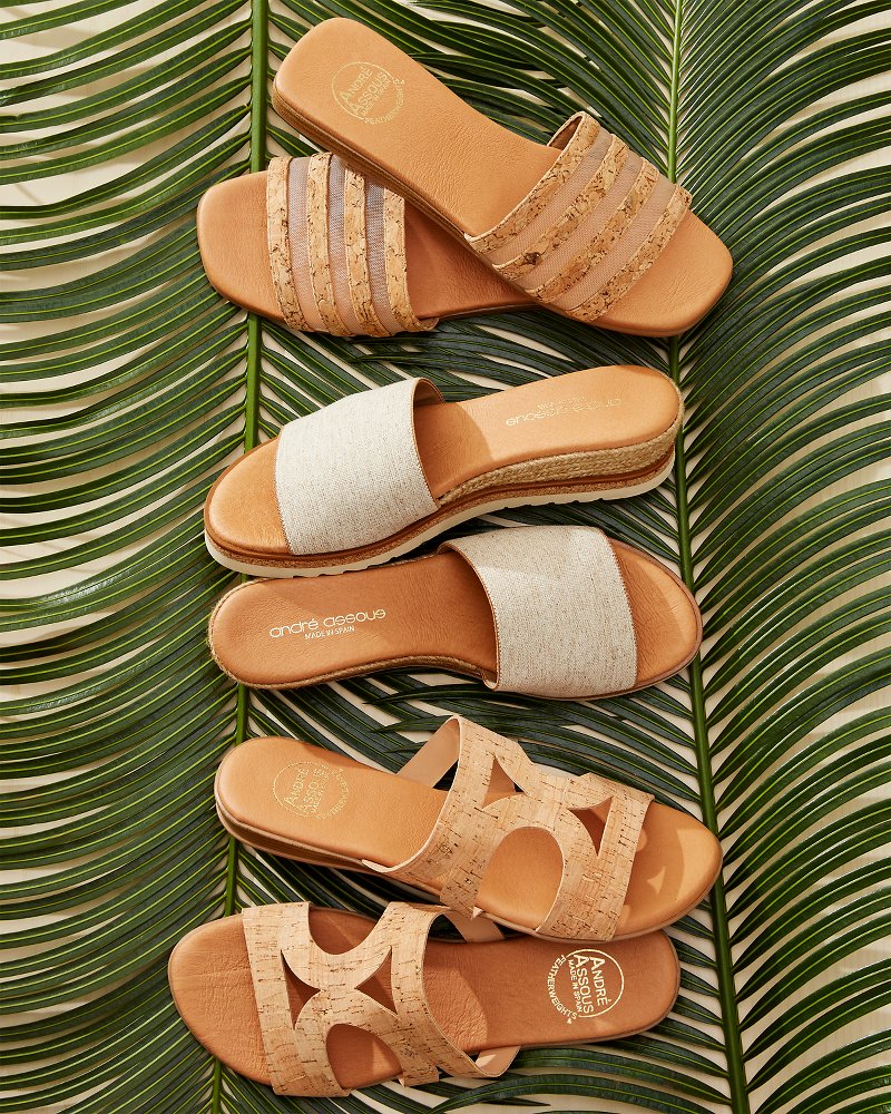 André Assous Kaila Cork & Mesh Sandals