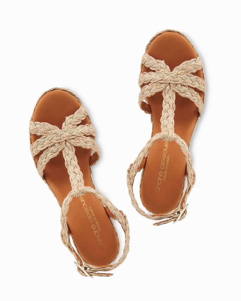 André Assous Madina Raffia Wedge Sandals