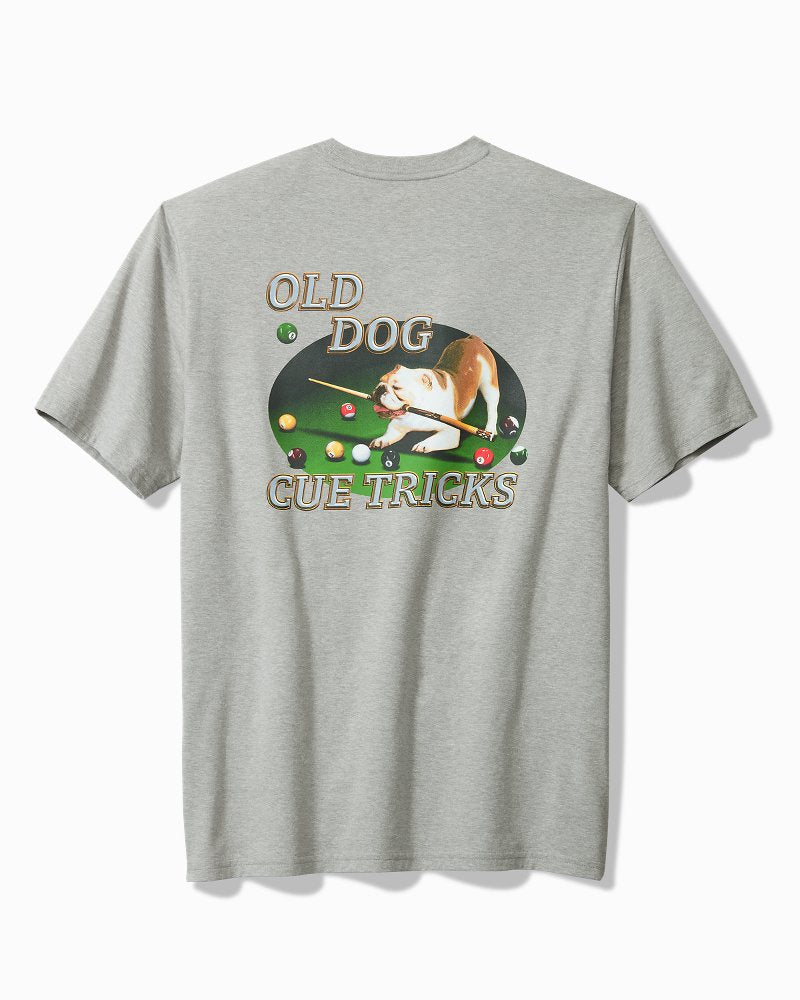 Big & Tall Old Dog, Cue Tricks Graphic Pocket T-Shirt