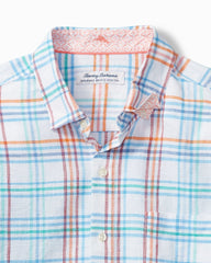 Big & Tall Barbados Breeze La Via Check Stretch-Linen Shirt