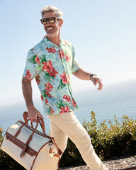 Big & Tall Fridas Garden Silk Camp Shirt