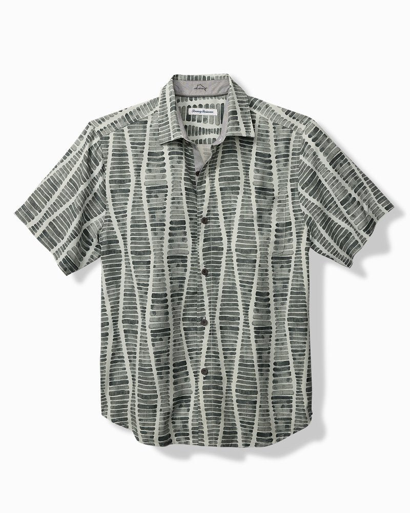 Big & Tall Boardwalk Blues Silk Camp Shirt