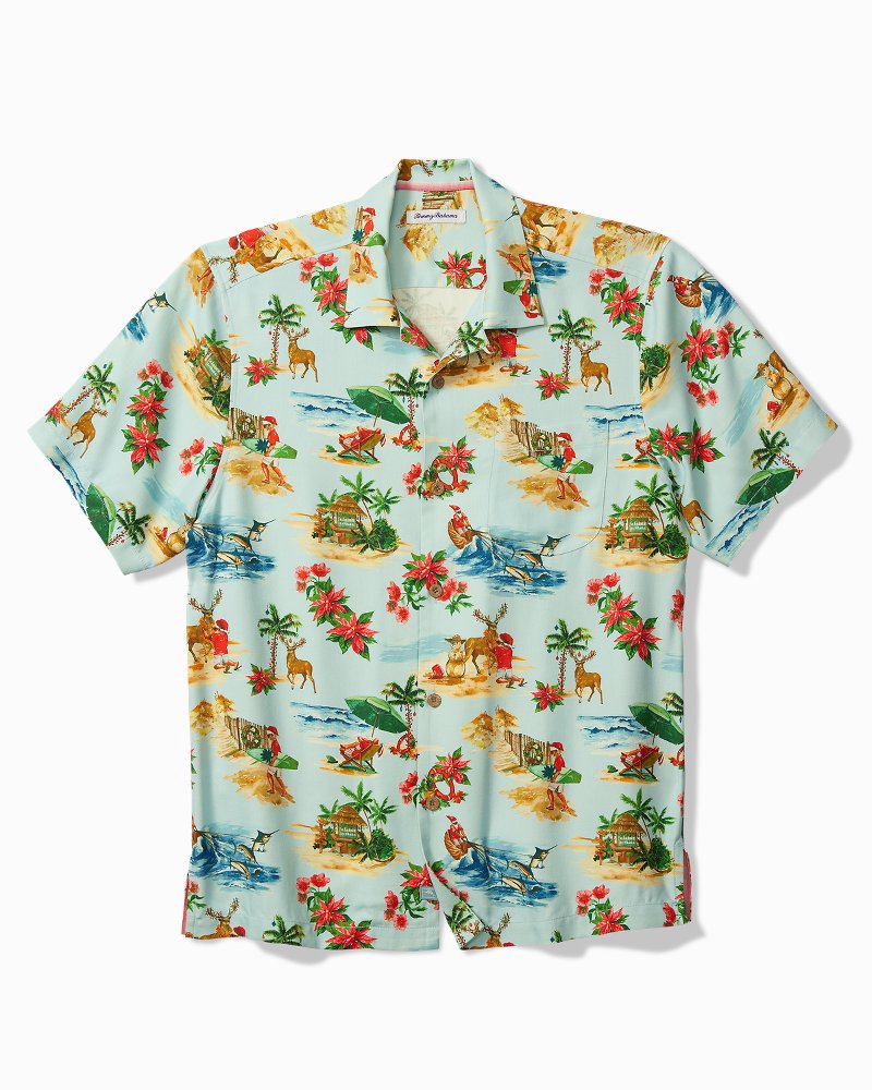 Big & Tall Santa Shores Silk Camp Shirt