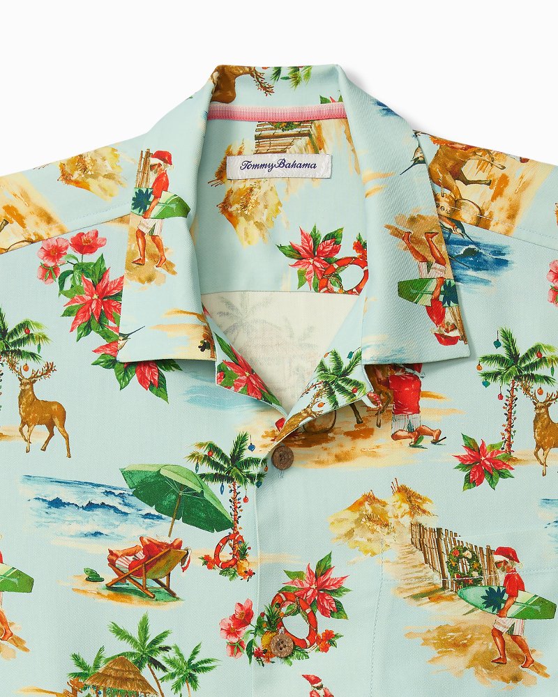 Big & Tall Santa Shores Silk Camp Shirt