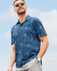 Big & Tall Bahama Coast Azul Burst IslandZone® Polo