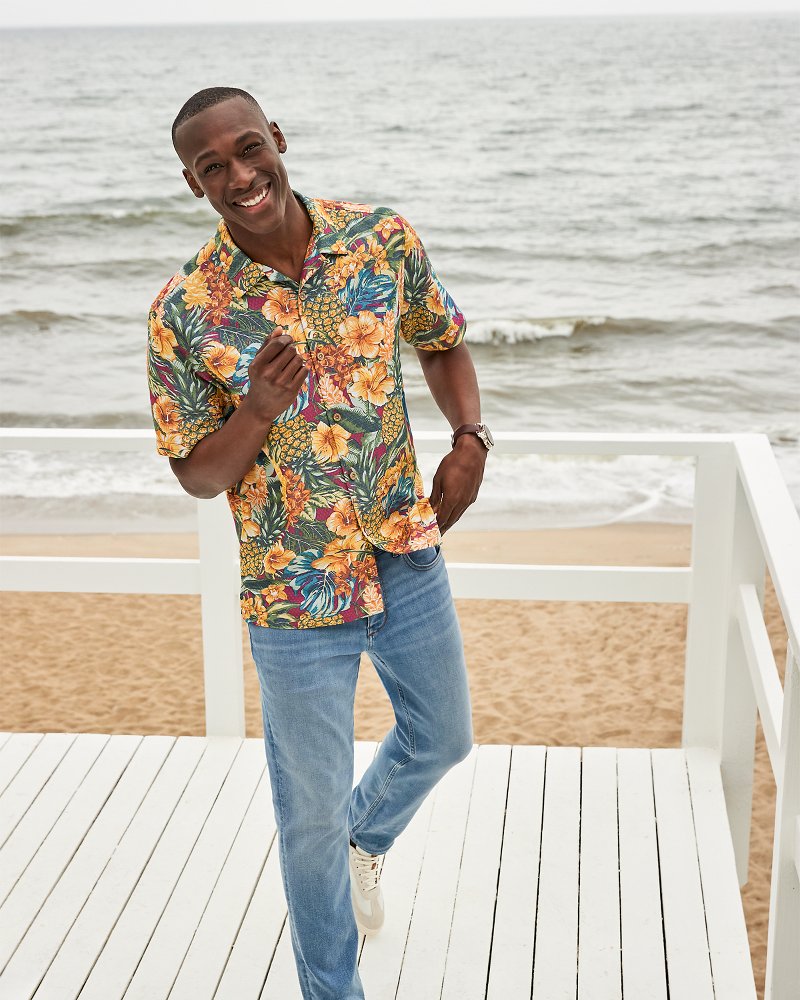 Big & Tall Coconut Point Sunset Canopy IslandZone® Camp Shirt