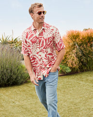 Big & Tall Veracruz Cay Lindavista Leaves Short-Sleeve Shirt