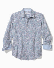 Big & Tall Sarasota Stretch Blue Flora IslandZone® Shirt