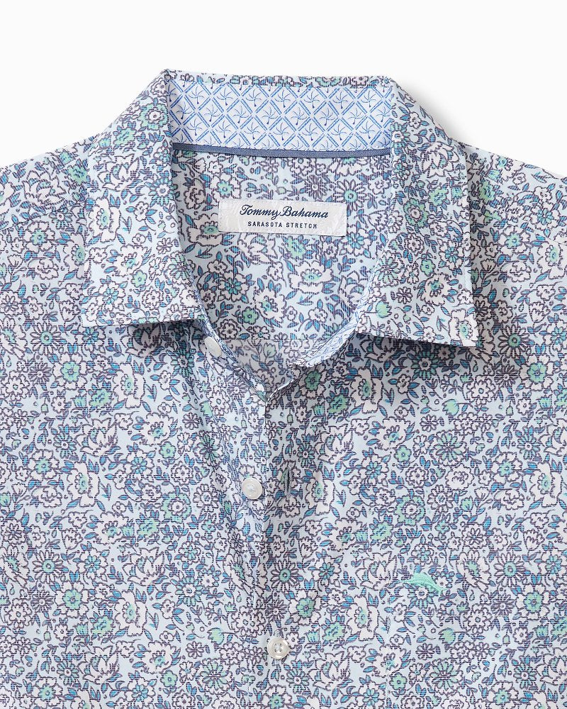 Big & Tall Sarasota Stretch Blue Flora IslandZone® Shirt