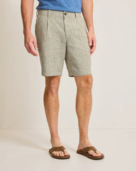 Big & Tall Isla Sands Stripe Stretch-Linen Shorts