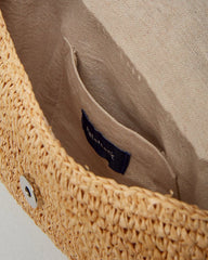 Sunburst Raffia Clutch