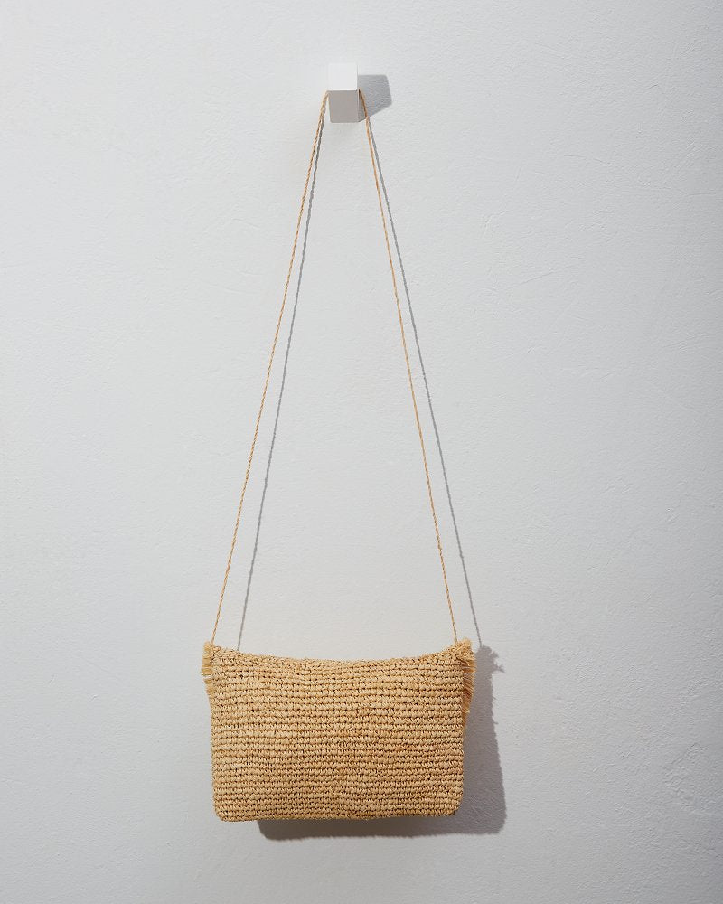 Sunburst Raffia Clutch