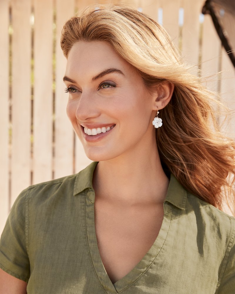 Island Essence Hibiscus Drop Earrings