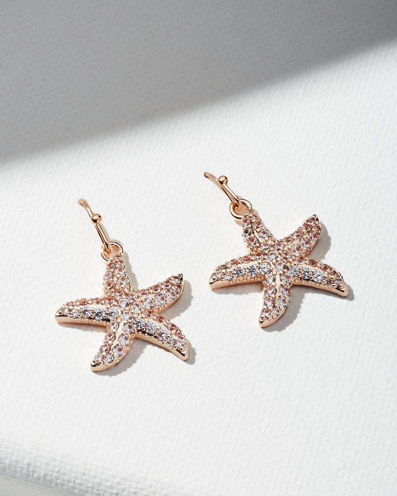 Island Essence Rose Gold Starfish Drop Earrings