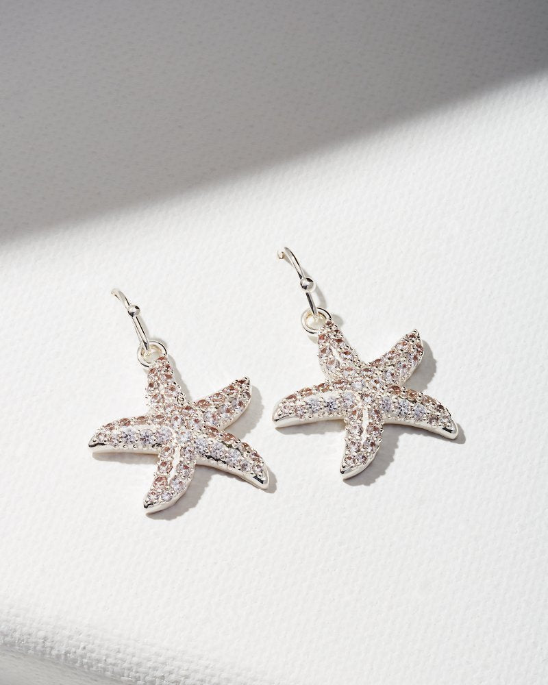 Island Essence Silver Starfish Earrings