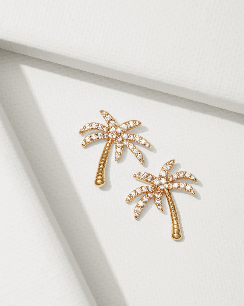 Kihei Collection Palm Tree Stud Earrings
