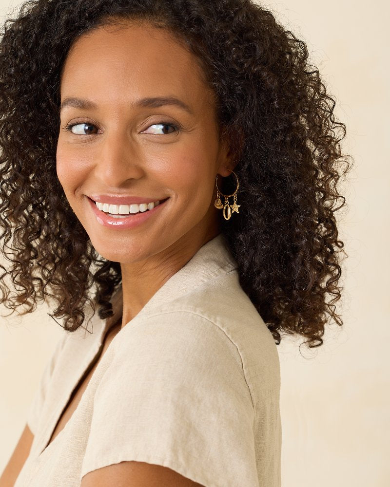 Indigo Bay Sealife Charm Hoop Earrings