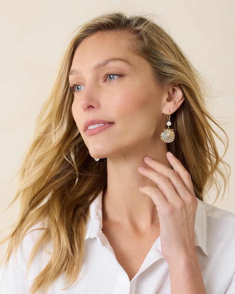 Sanibel Island Pearl and Shell Drop Earrings