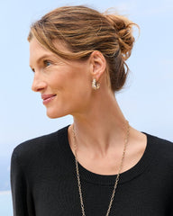 Tidal Treasure Mother of Pearl and Stone Chunky Hoops