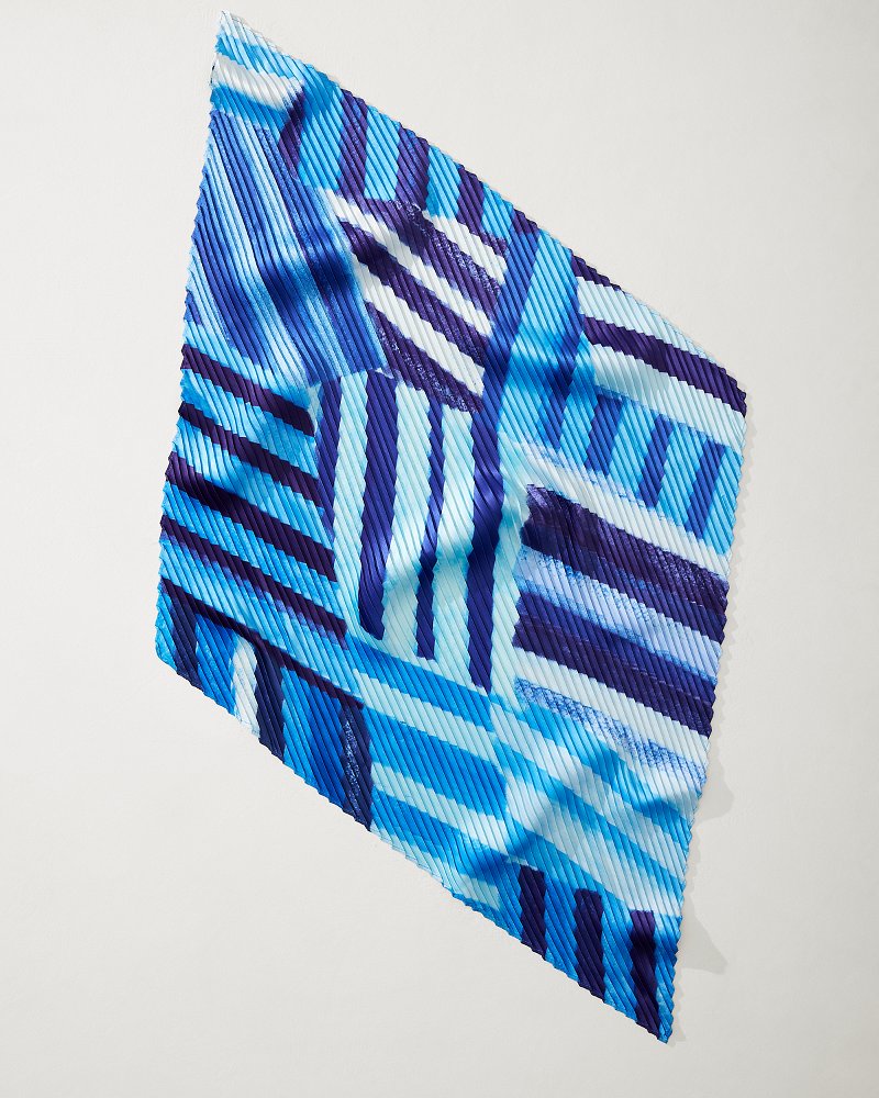 Mosaic Stripes Pleated Diamond Scarf