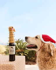 Santa & Retriever Bottle Topper Set