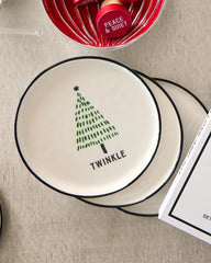 Holiday Tree Appetizer Plates—Set of 4