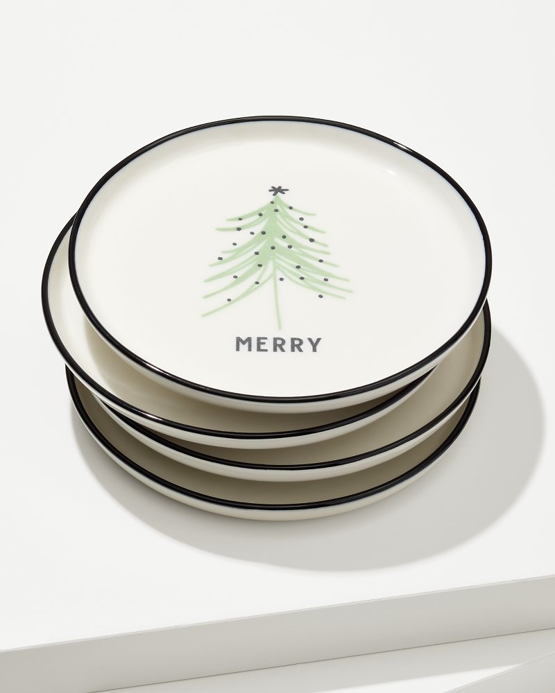 Holiday Tree Appetizer Plates—Set of 4