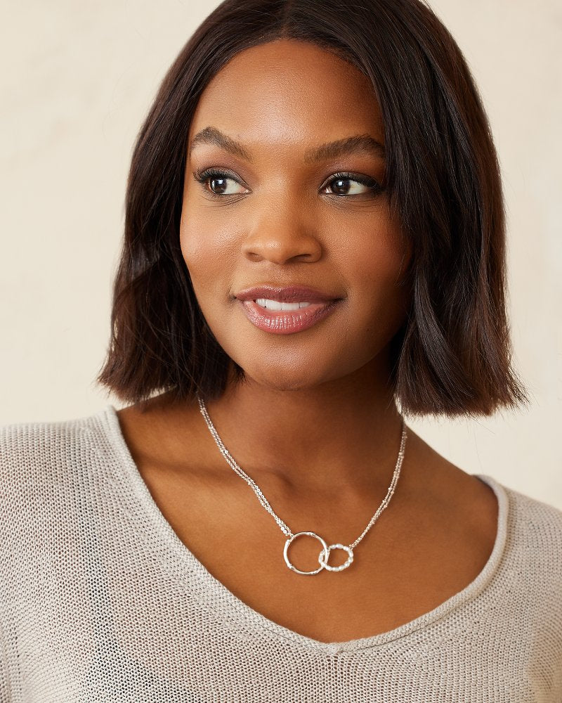 Island Essence Rose Gold Double-Loop Necklace