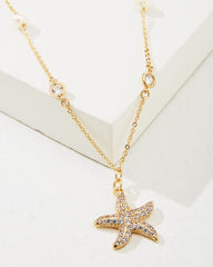 Island Essence Gold Starfish Pearl Necklace