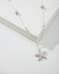 Island Essence Silver Starfish Pearl Necklace