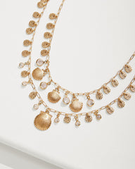 Seaside Layered Charm Statement Necklace