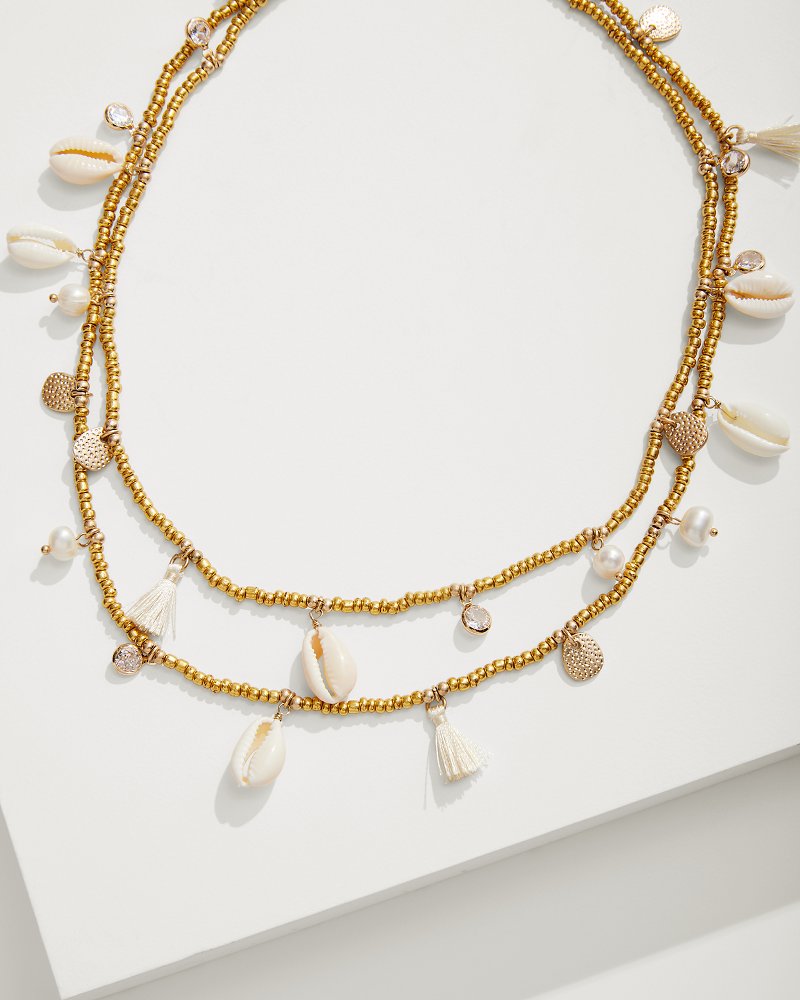 Seaside Cowrie Shell Station Necklace