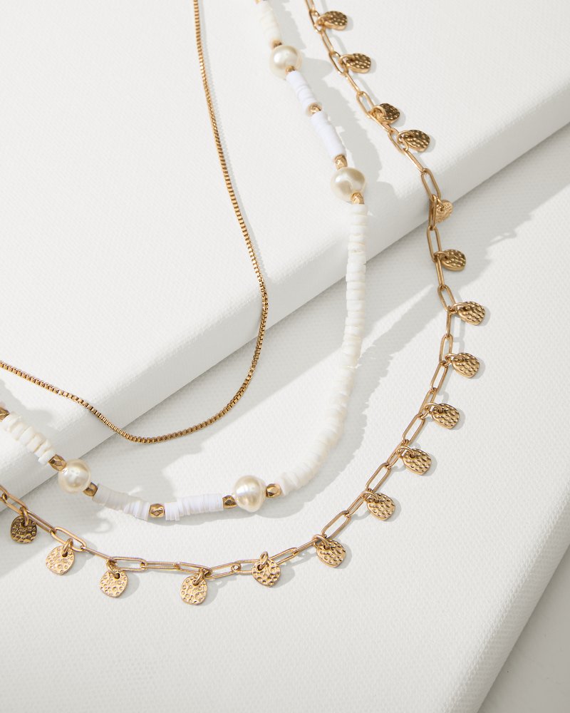 Indigo Bay Heishi & Pearl Layered Long Necklace