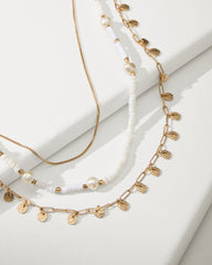 Indigo Bay Heishi & Pearl Layered Long Necklace