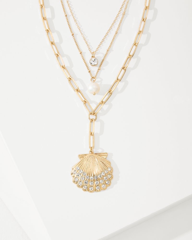 Sanibel Island Layered Shell Pendant Necklace
